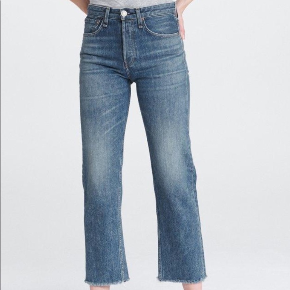 Rag & Bone High Rise Straight Ankle Jeans